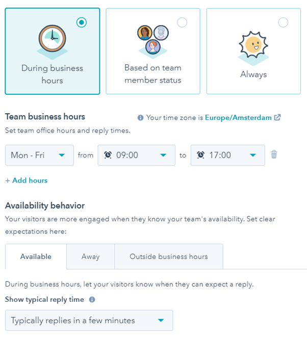 Team business hours and availability behavior_hubspot