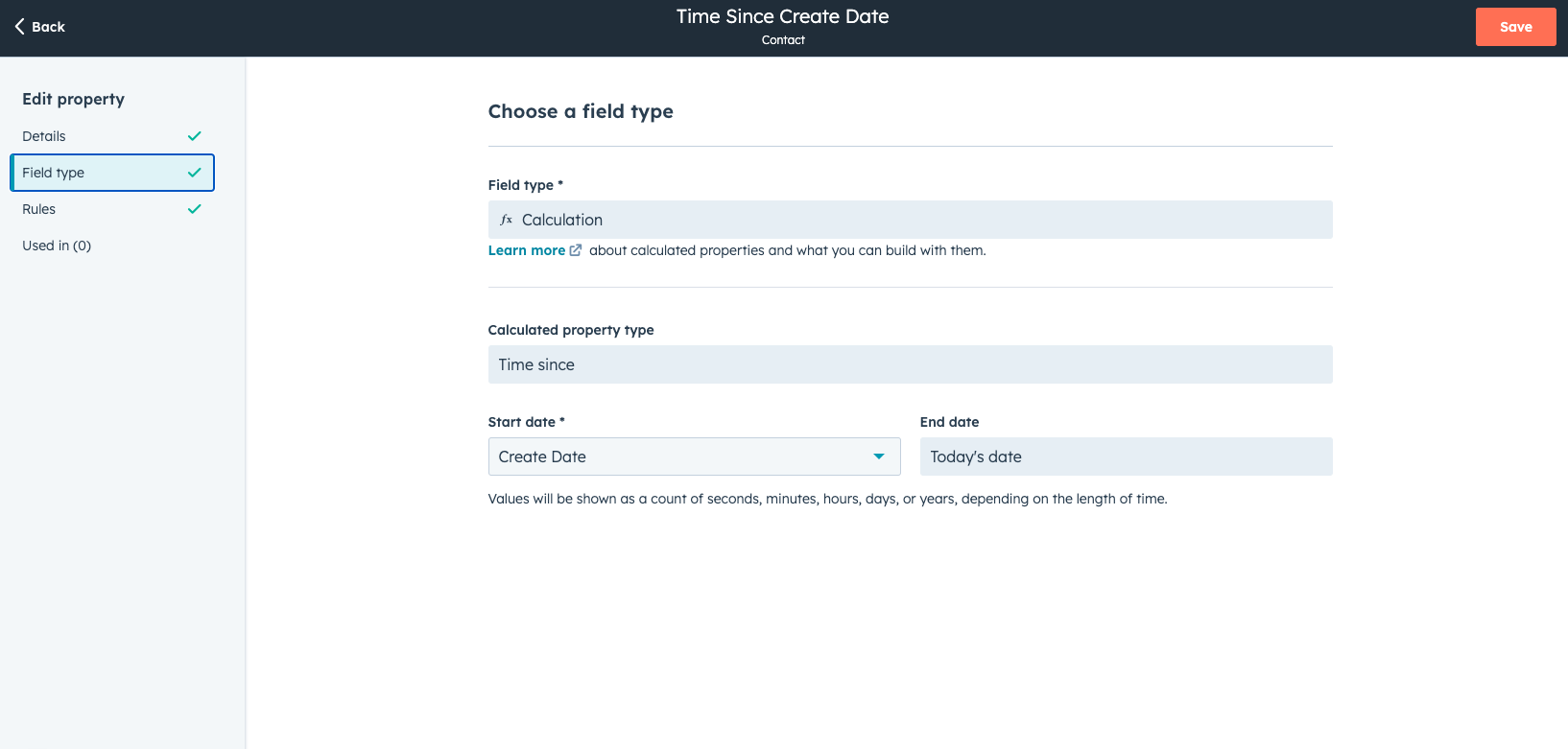 Create Time Since and Time Until properties